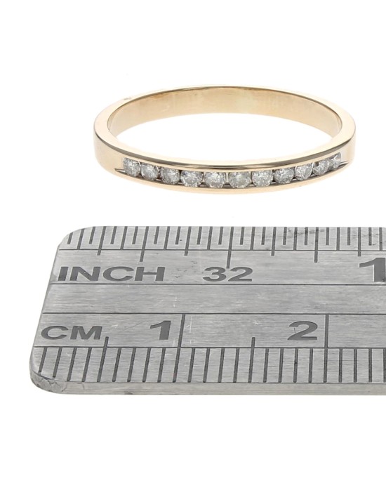 Channel Set Diamond Band in Yellow Gold